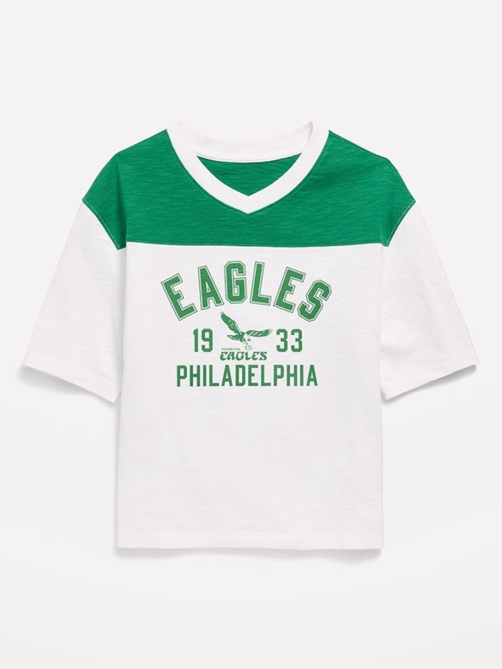 Philadelphia Eagles Kids White & Green Oversized Graphic Tee- Old Navy